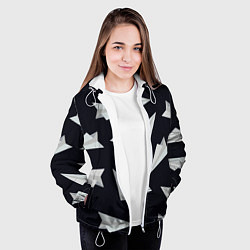 Куртка с капюшоном женская Белый бумажный самолётик - Телеграм, цвет: 3D-белый — фото 2