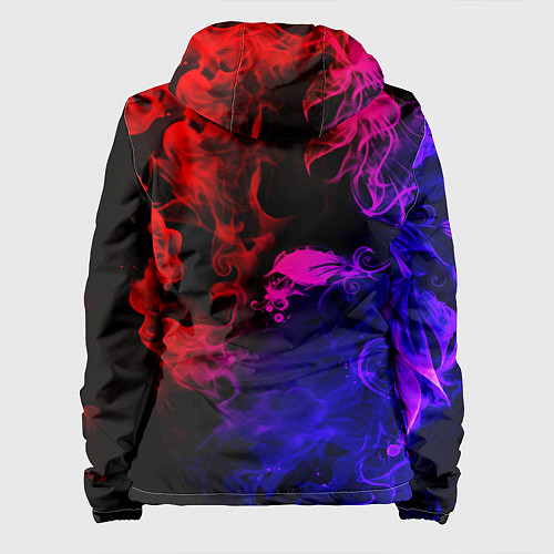 Женская куртка Неоновый цветок в дыму / 3D-Черный – фото 2
