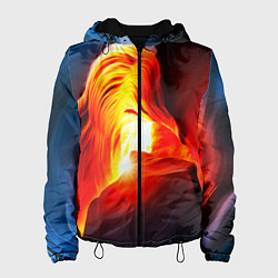 Куртка с капюшоном женская Абстракция разлом, цвет: 3D-черный