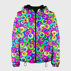 Женская куртка Глазные яблоки цветной паттерн