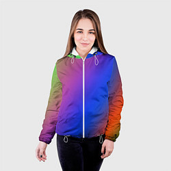 Куртка с капюшоном женская Градиент полосы, цвет: 3D-белый — фото 2