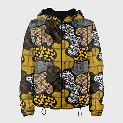 Куртка с капюшоном женская Этнический паттерн, цвет: 3D-черный