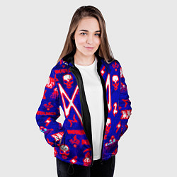 Куртка с капюшоном женская Watch dogs neon, цвет: 3D-черный — фото 2