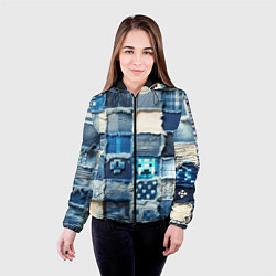 Куртка с капюшоном женская Пэчворк из Minecraft, цвет: 3D-черный — фото 2