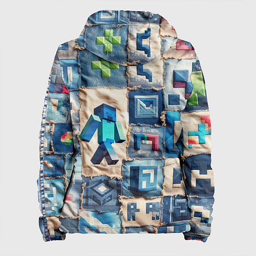 Женская куртка Minecraft шагает на пэчворк / 3D-Черный – фото 2