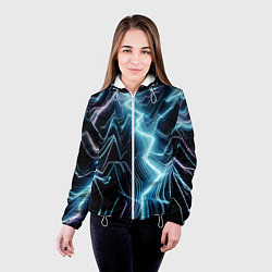 Куртка с капюшоном женская Разряд молнии - неоновое свечение, цвет: 3D-белый — фото 2