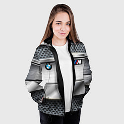 Куртка с капюшоном женская BMW metal texture, цвет: 3D-черный — фото 2