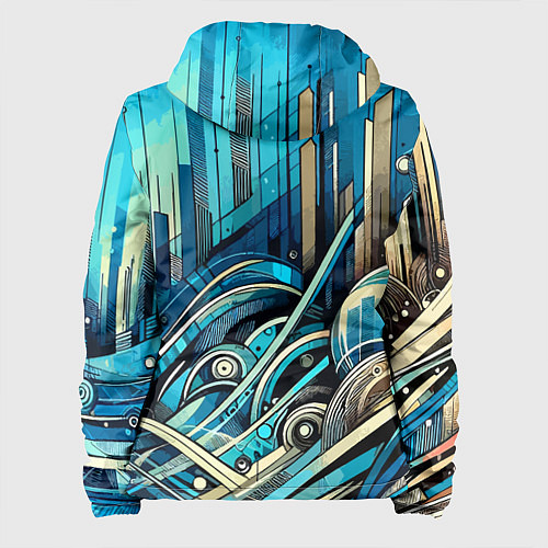 Женская куртка Абстрактный урбанистический пейзаж - нейроарт / 3D-Черный – фото 2