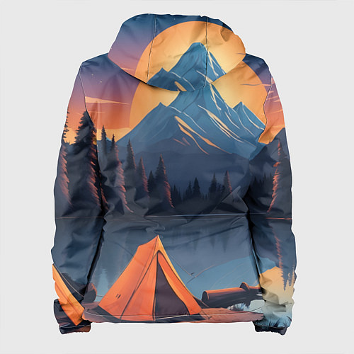 Женская куртка Палатка на берегу озера / 3D-Черный – фото 2