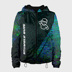 Куртка с капюшоном женская Stumble Guys glitch blue, цвет: 3D-черный
