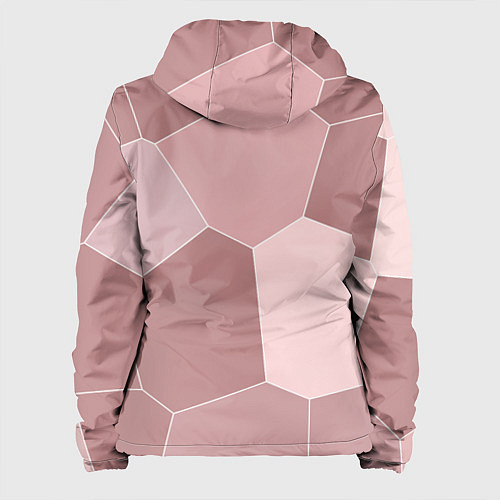 Женская куртка Пыльно-розовый крупная мозаика / 3D-Черный – фото 2