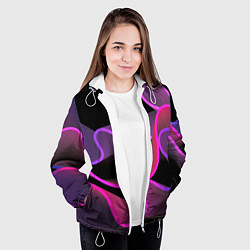 Куртка с капюшоном женская Линейная геометрия, цвет: 3D-белый — фото 2