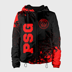 Куртка с капюшоном женская PSG - red gradient вертикально, цвет: 3D-черный