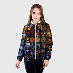 Куртка с капюшоном женская Dota 2 - все персонажи, цвет: 3D-белый — фото 2