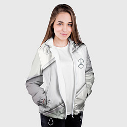 Куртка с капюшоном женская Mercedes benz metalic collection, цвет: 3D-белый — фото 2