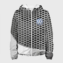 Куртка с капюшоном женская Volkswagen metal motors, цвет: 3D-белый
