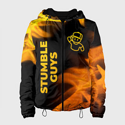 Куртка с капюшоном женская Stumble Guys - gold gradient вертикально, цвет: 3D-черный