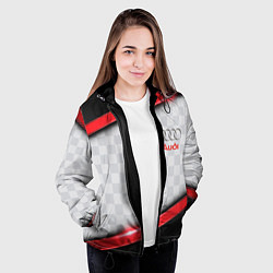 Куртка с капюшоном женская AUDI auto texture, цвет: 3D-черный — фото 2