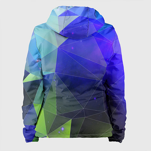 Женская куртка Неоновые треугольники геометрия / 3D-Черный – фото 2