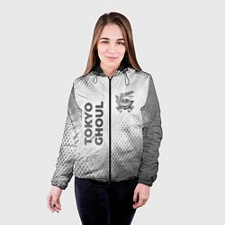 Куртка с капюшоном женская Tokyo Ghoul - white gradient вертикально, цвет: 3D-черный — фото 2