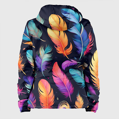 Женская куртка Разноцветные переливающиеся перья / 3D-Черный – фото 2