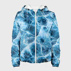 Куртка с капюшоном женская Текстура льда, цвет: 3D-белый