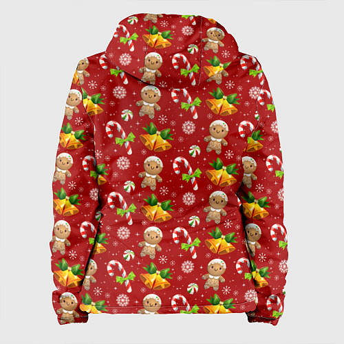 Женская куртка Новогодний паттерн пряня / 3D-Черный – фото 2