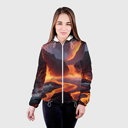 Куртка с капюшоном женская Текущая лава, цвет: 3D-белый — фото 2