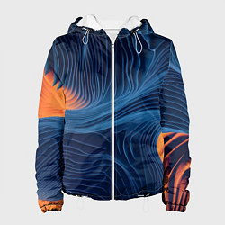 Куртка с капюшоном женская Абстрактная иллюзия, цвет: 3D-белый