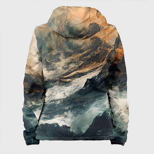 Женская куртка Иллюстрация хаоса в грубом стиле / 3D-Черный – фото 2