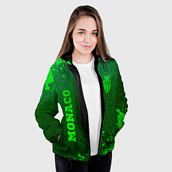 Куртка с капюшоном женская Monaco - green gradient вертикально, цвет: 3D-черный — фото 2