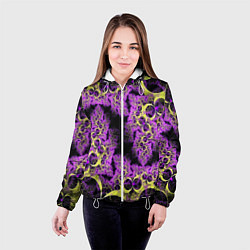 Куртка с капюшоном женская Абстракция фракталов, цвет: 3D-белый — фото 2