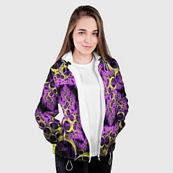 Куртка с капюшоном женская Абстракция фракталов, цвет: 3D-белый — фото 2