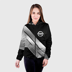 Куртка с капюшоном женская Nissan metal steel auto, цвет: 3D-черный — фото 2
