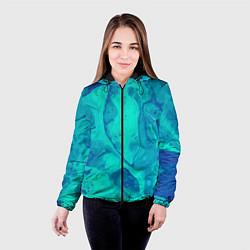 Куртка с капюшоном женская Эффект размытых красок, цвет: 3D-черный — фото 2