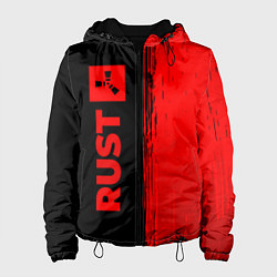 Куртка с капюшоном женская Rust - red gradient по-вертикали, цвет: 3D-черный