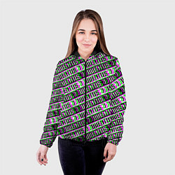 Куртка с капюшоном женская Juventus glitch pattern, цвет: 3D-черный — фото 2
