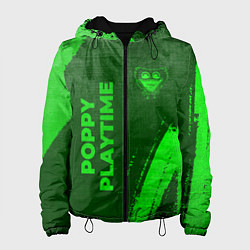Куртка с капюшоном женская Poppy Playtime - green gradient вертикально, цвет: 3D-черный