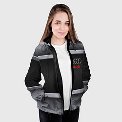 Куртка с капюшоном женская Audi metal texture, цвет: 3D-черный — фото 2