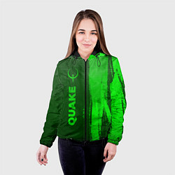 Куртка с капюшоном женская Quake - green gradient по-вертикали, цвет: 3D-черный — фото 2