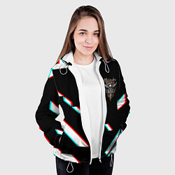 Куртка с капюшоном женская Baldurs Gate geometry glitch, цвет: 3D-белый — фото 2