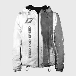 Куртка с капюшоном женская Need for Speed - white gradient по-вертикали, цвет: 3D-черный