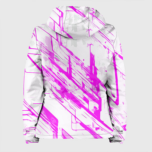 Женская куртка Розовые полосы на белом фоне / 3D-Черный – фото 2