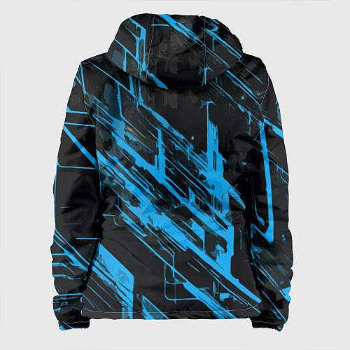 Женская куртка Blue stripes on a black background / 3D-Черный – фото 2