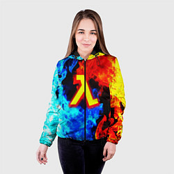 Куртка с капюшоном женская Халф лайф огненный стиль, цвет: 3D-черный — фото 2