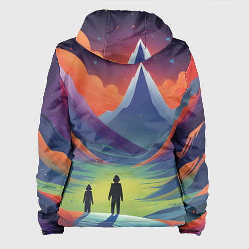 Женская куртка Фантастический красочный пейзаж / 3D-Черный – фото 2