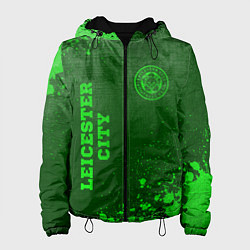 Куртка с капюшоном женская Leicester City - green gradient вертикально, цвет: 3D-черный