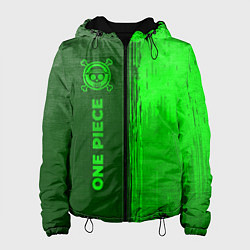 Куртка с капюшоном женская One Piece - green gradient по-вертикали, цвет: 3D-черный