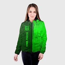 Куртка с капюшоном женская One Piece - green gradient по-вертикали, цвет: 3D-черный — фото 2