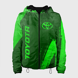Куртка с капюшоном женская Toyota - green gradient вертикально, цвет: 3D-черный